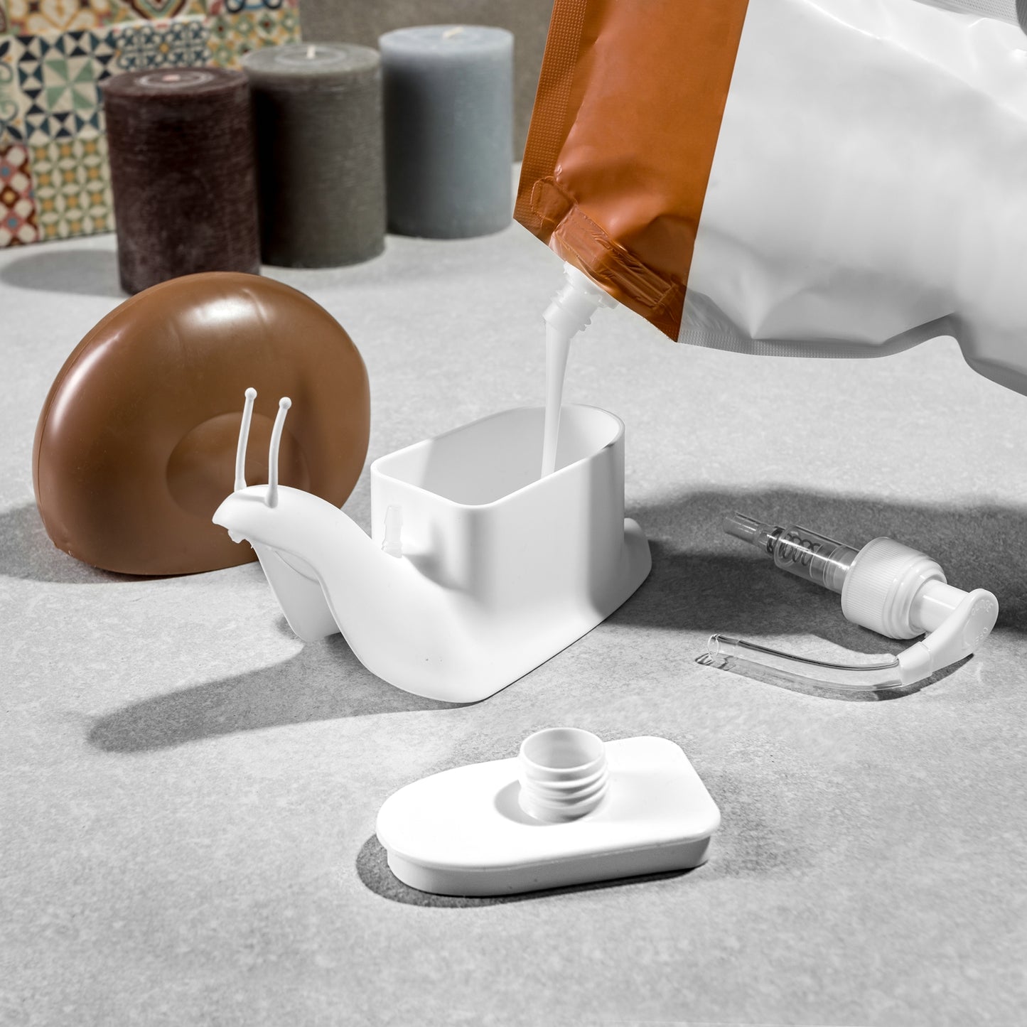 Gliemežu ziepju dozators