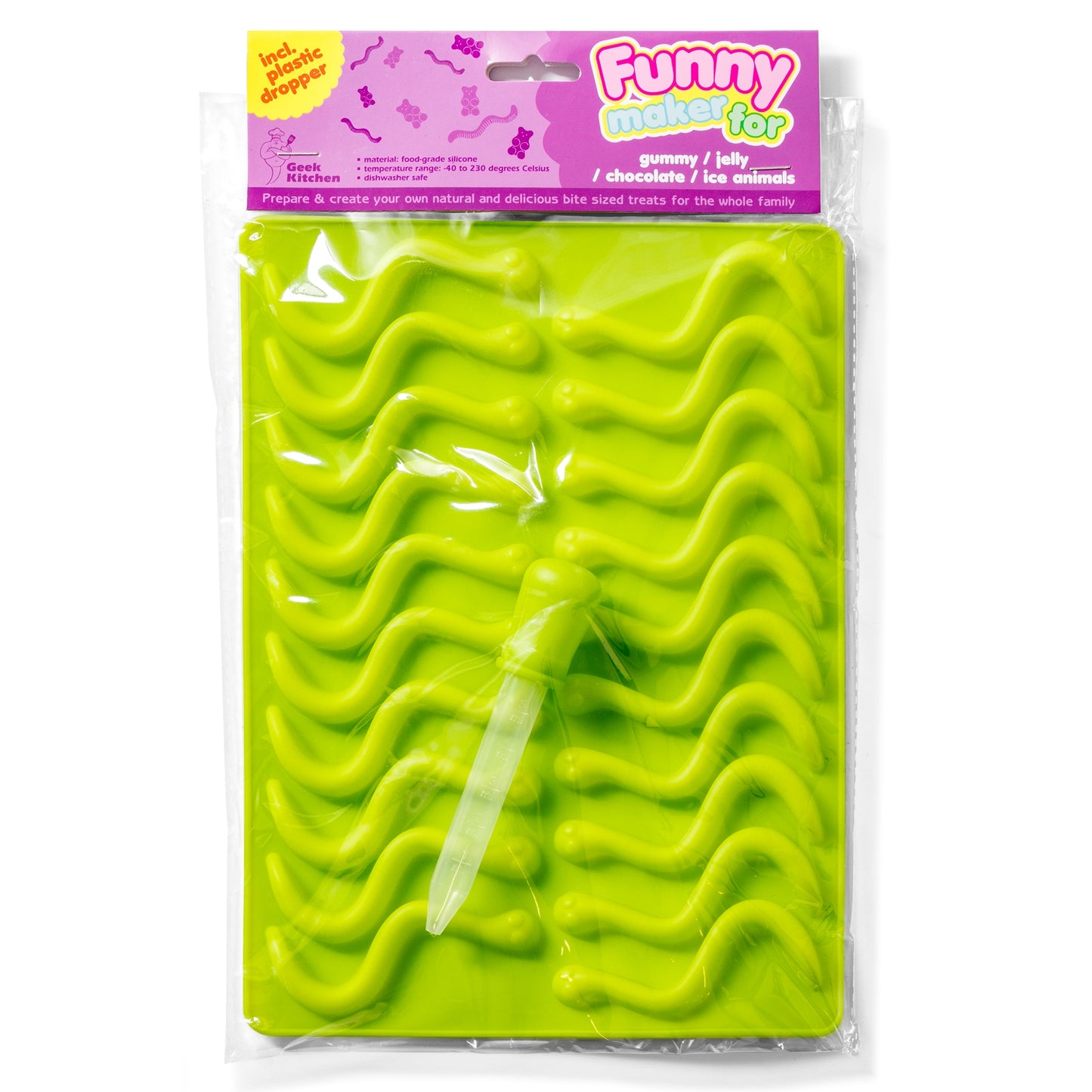 Gummy WORMS želeja, šokolāde, ledus veidne