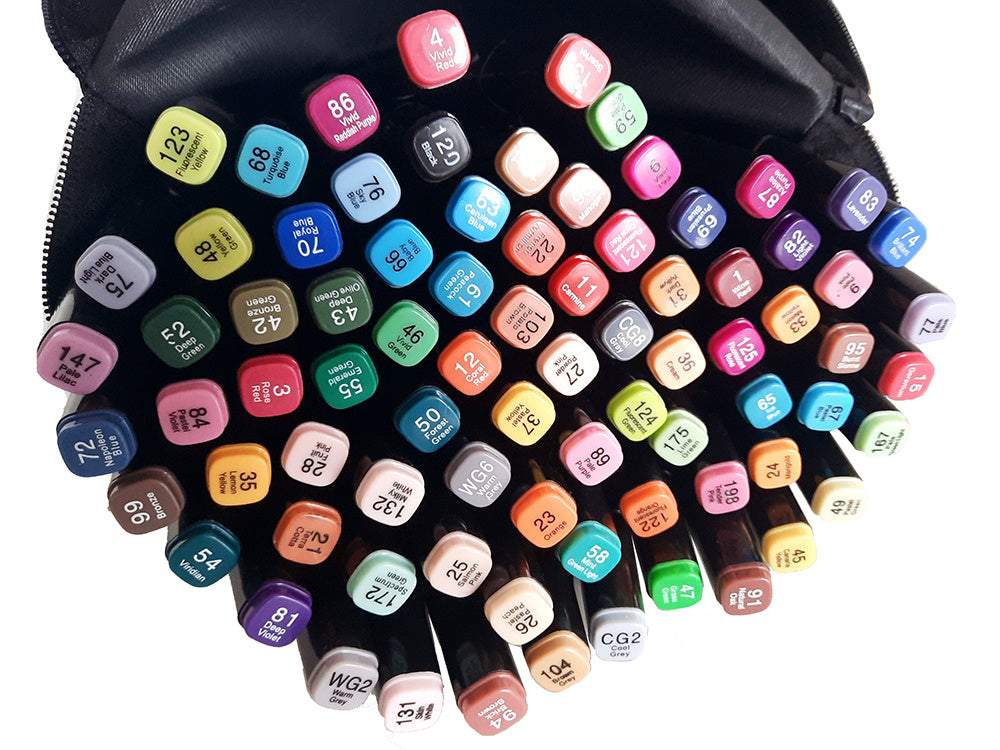 Abpusēju marķieru un flomāsteru komplekts 80 gab. + soma