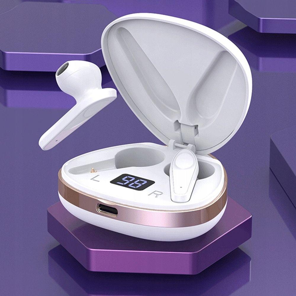 Bezvadu Bluetooth austiņas ar bezvadu uzlādes korpusu