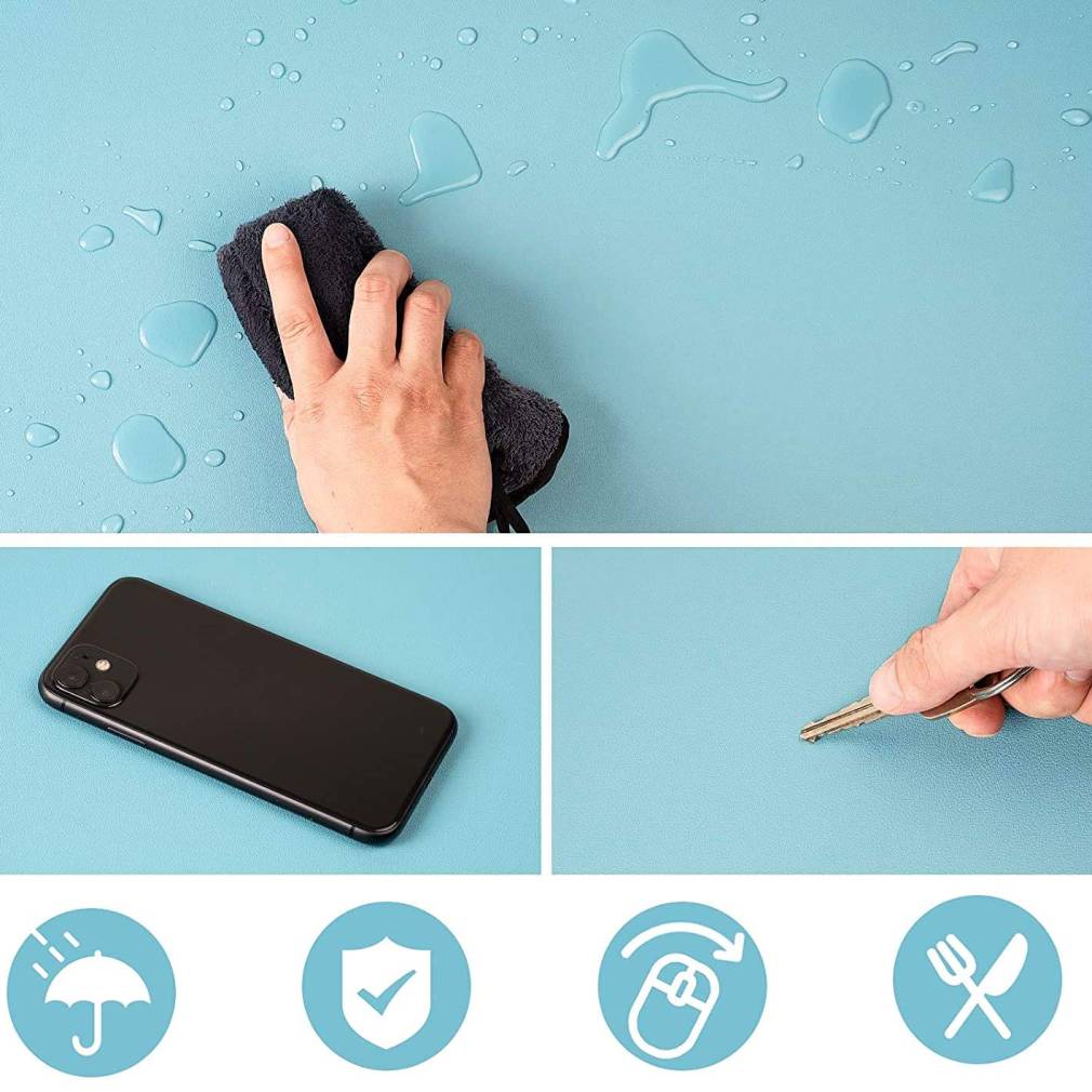 Divpusējs galda – peles paliktnis datoram no eko ādas