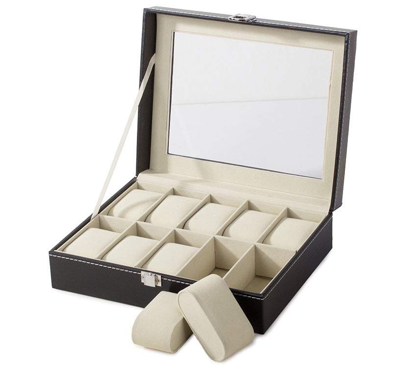 Pulksteņu organizators - kaste 10 pulksteņiem