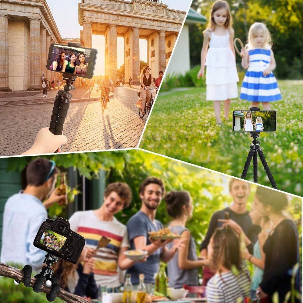 Statīvu komplekts telefonam, divu trīskāju komplekts ar telefona turētāju un tālvadības pulti