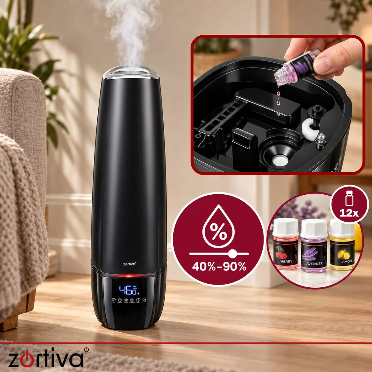 Gaisa mitrinātājs 6,5 l ar higrostatu, tālvadības pulti un aromterapiju