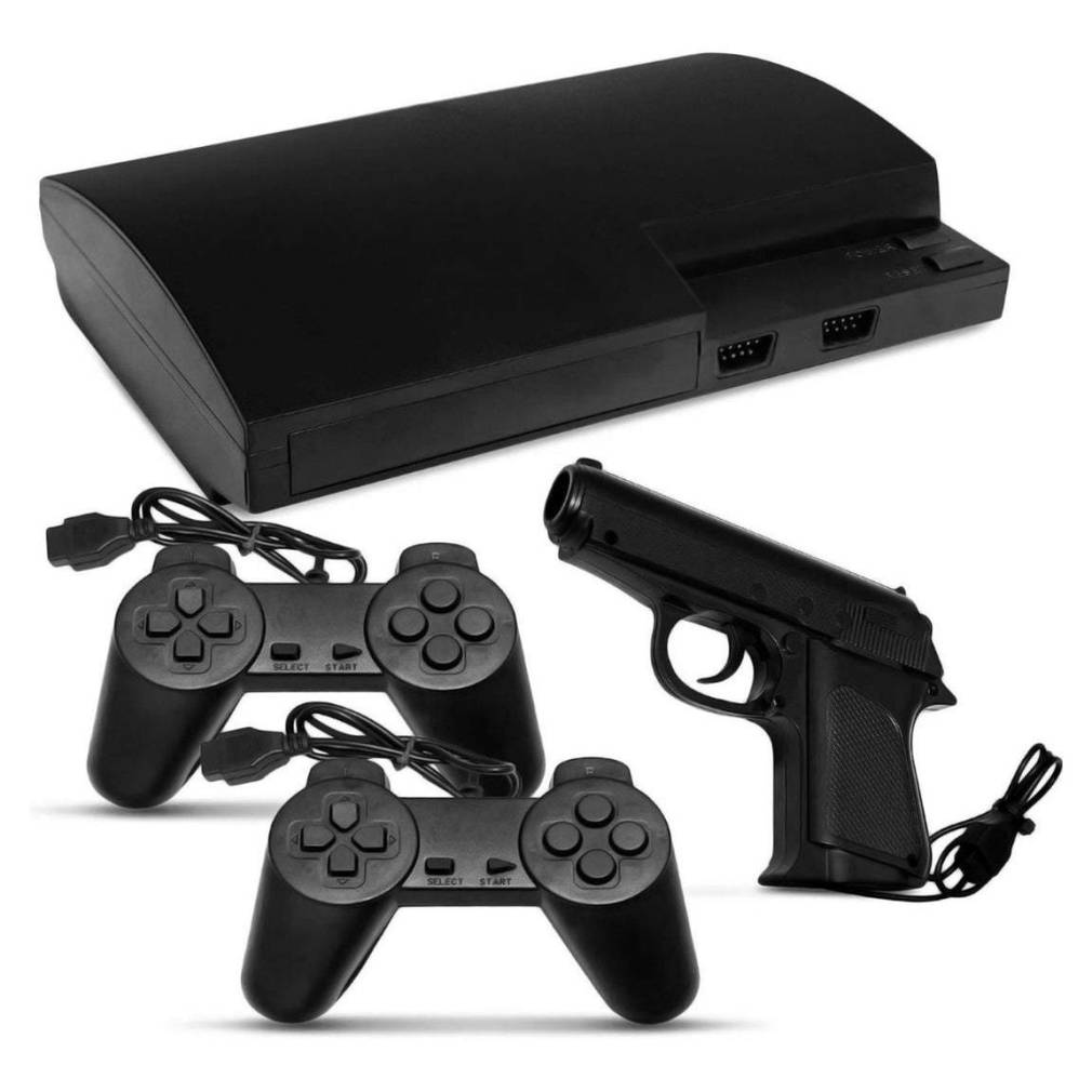 Spēļu konsole ar 2 pultīm un pistoli