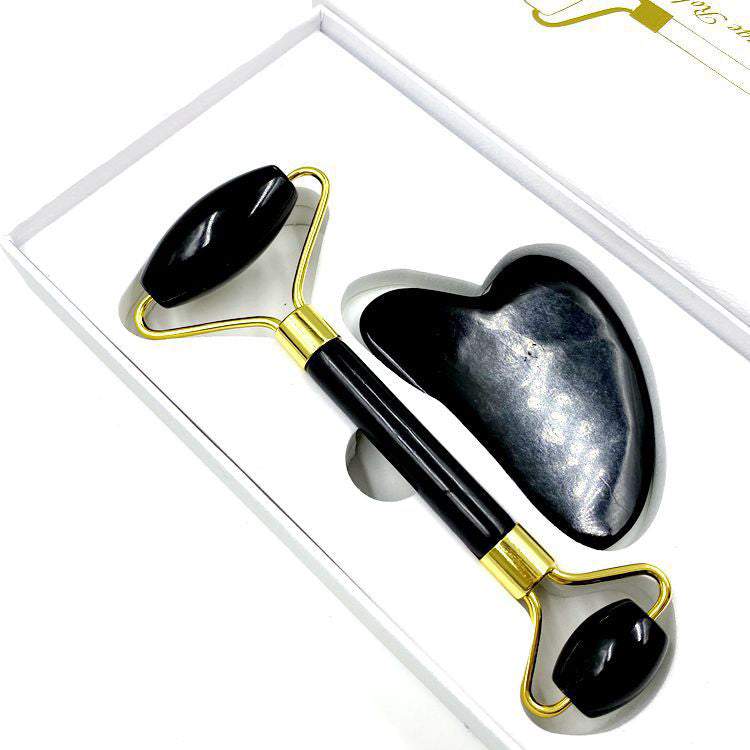 Nefrīta rullītis, Jade Roller ar Gua Sha no melnā obsidiāna