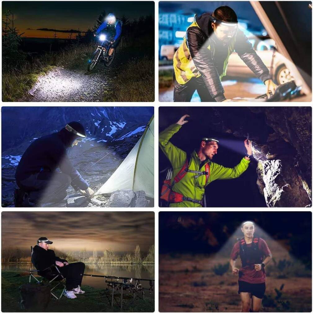 Galvas lukturis 5 režīmi 40 COB + LED