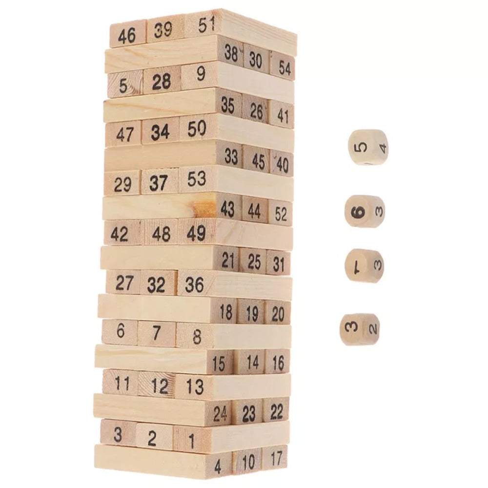 Jenga koka klucīšu tornis galda spēle