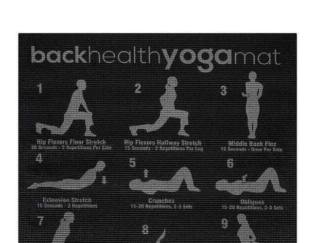 Fitnesa jogas paklājiņš ar vingrojumu plānu