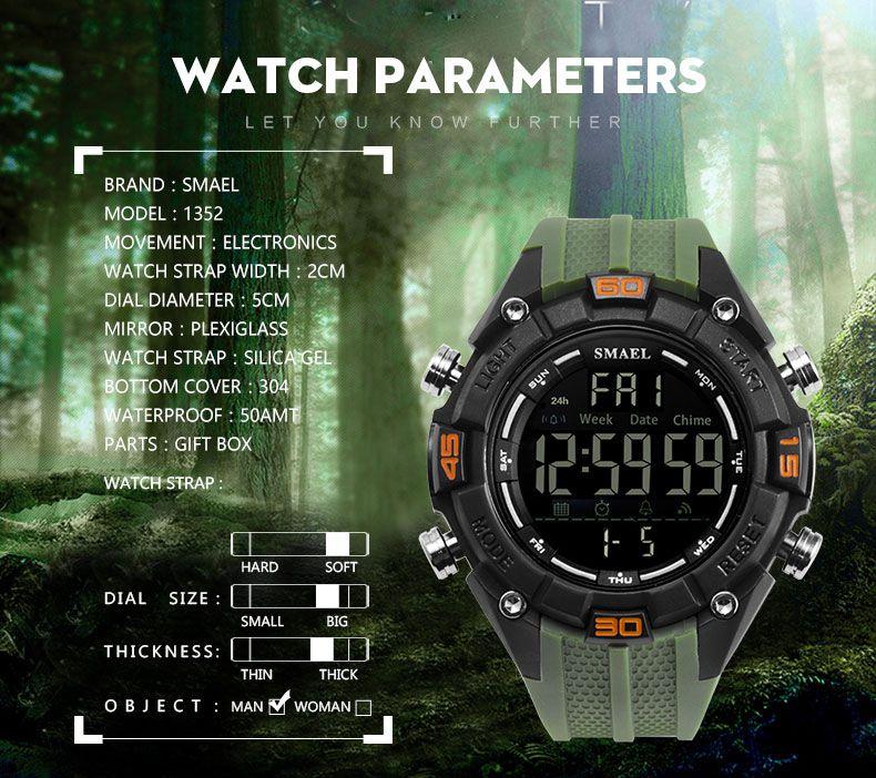 Digitāls vīriešu rokas pulkstenis