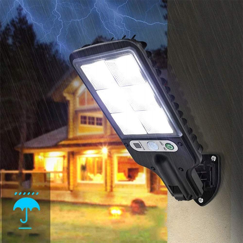 Āra lampa ar saules paneli un kustības sensoru 72 LED