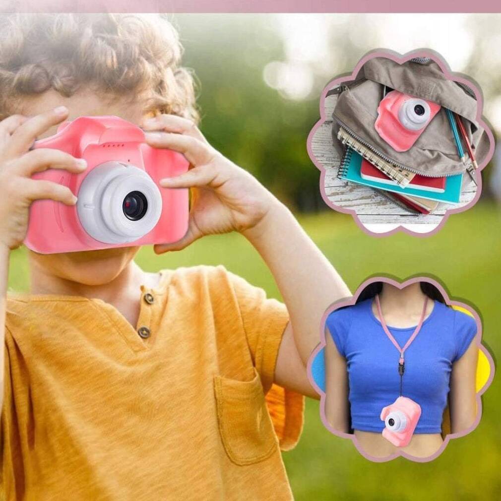 Digitālā fotokamera bērniem rozā