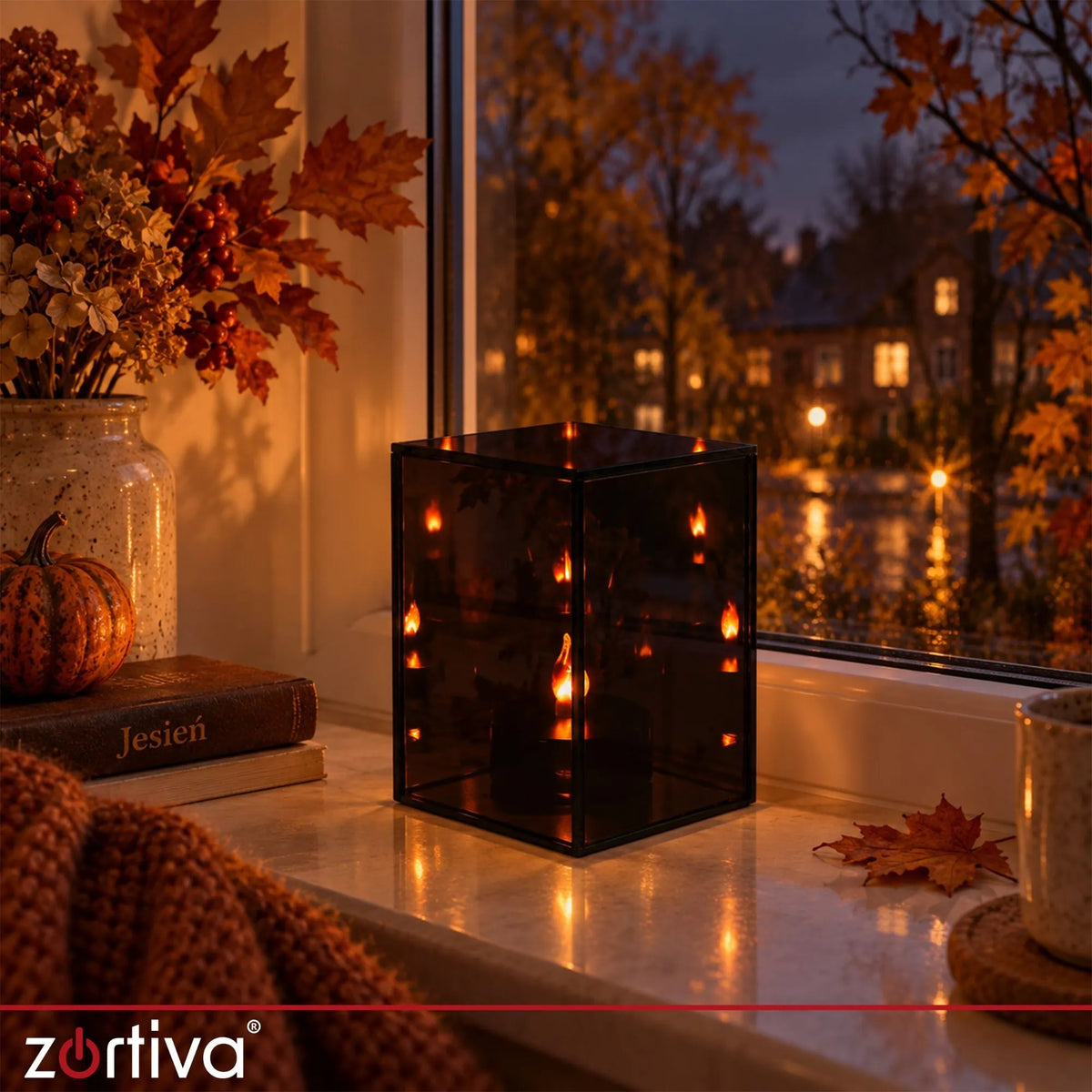 Spoguļveida LED laterna 3D efektam, 10 × 15 cm, bateriju