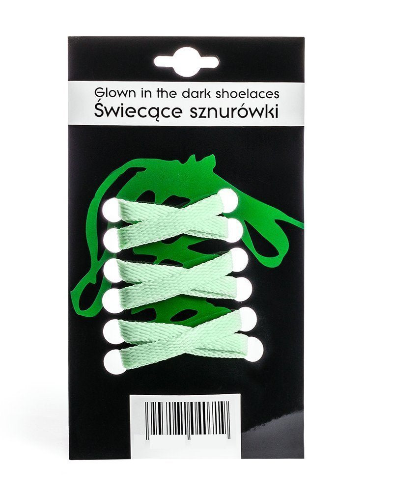 Apavu šņores tumsā spīdošas - zaļas, 1 pāris.