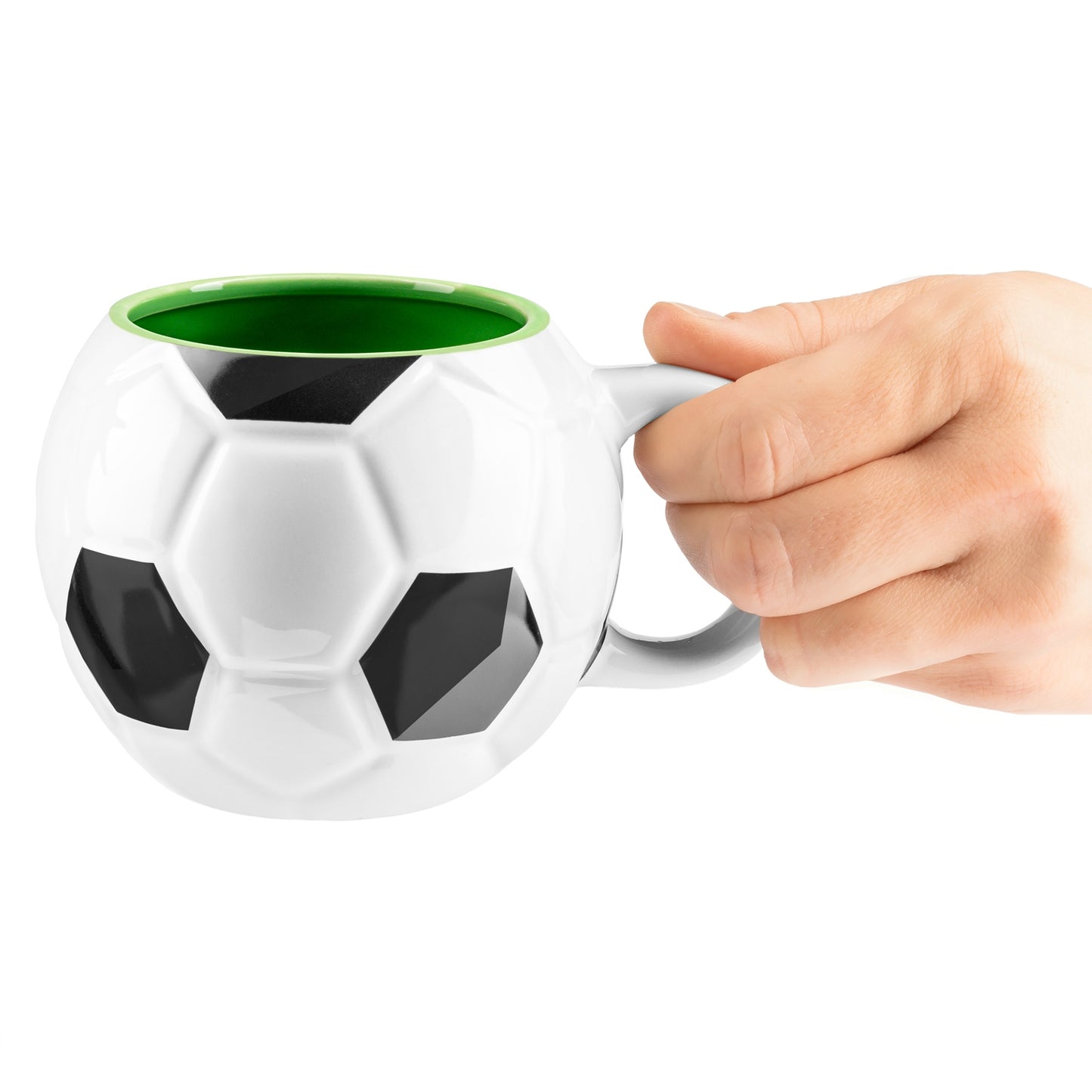 FUTBOLA krūze (keramika) - zaļa iekšpuse