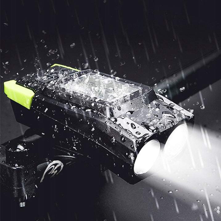 Velosipēda dators ar lukturi + aizmugurējais lukturis