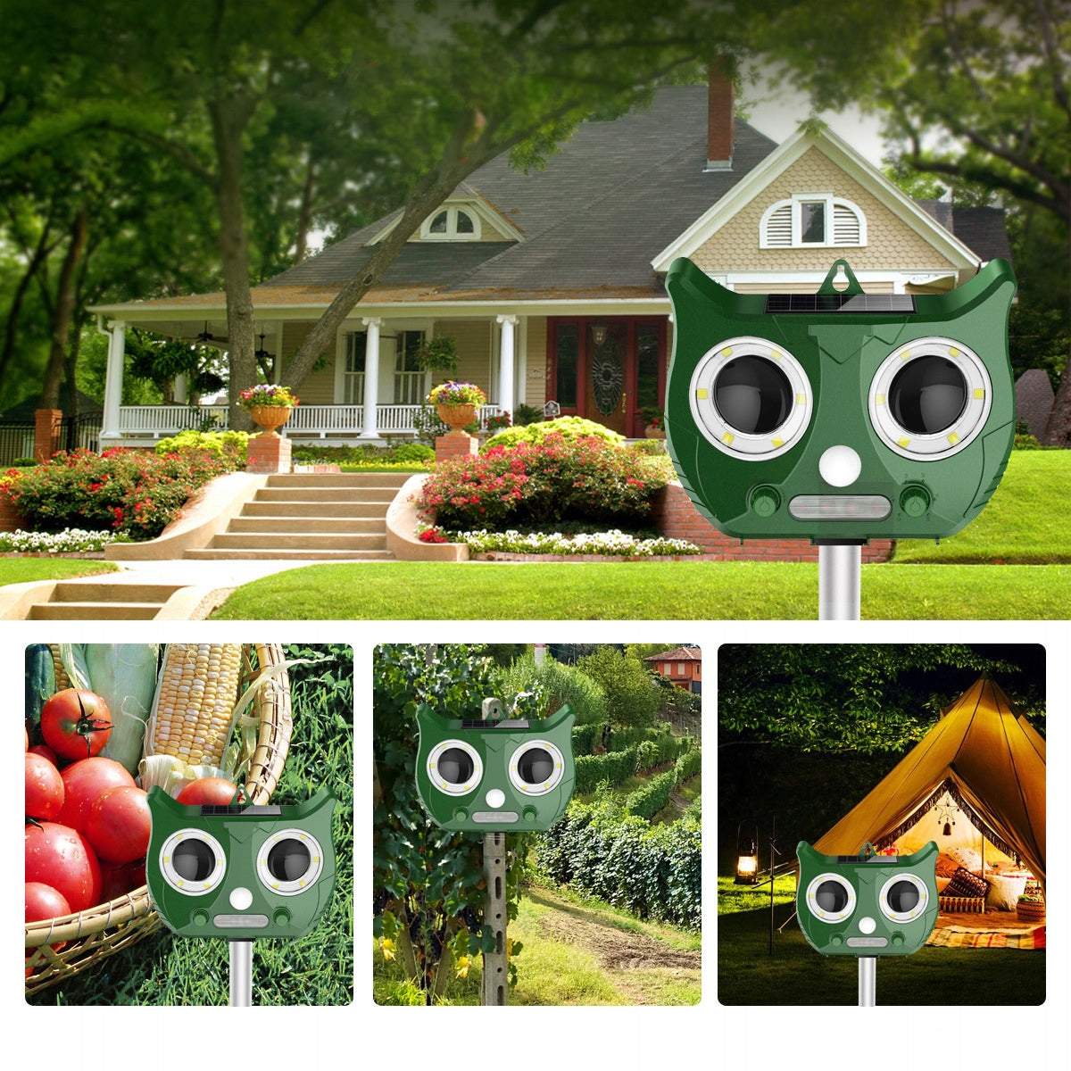 Ultraskaņas dzīvnieku atbaidītājs ar saules paneli