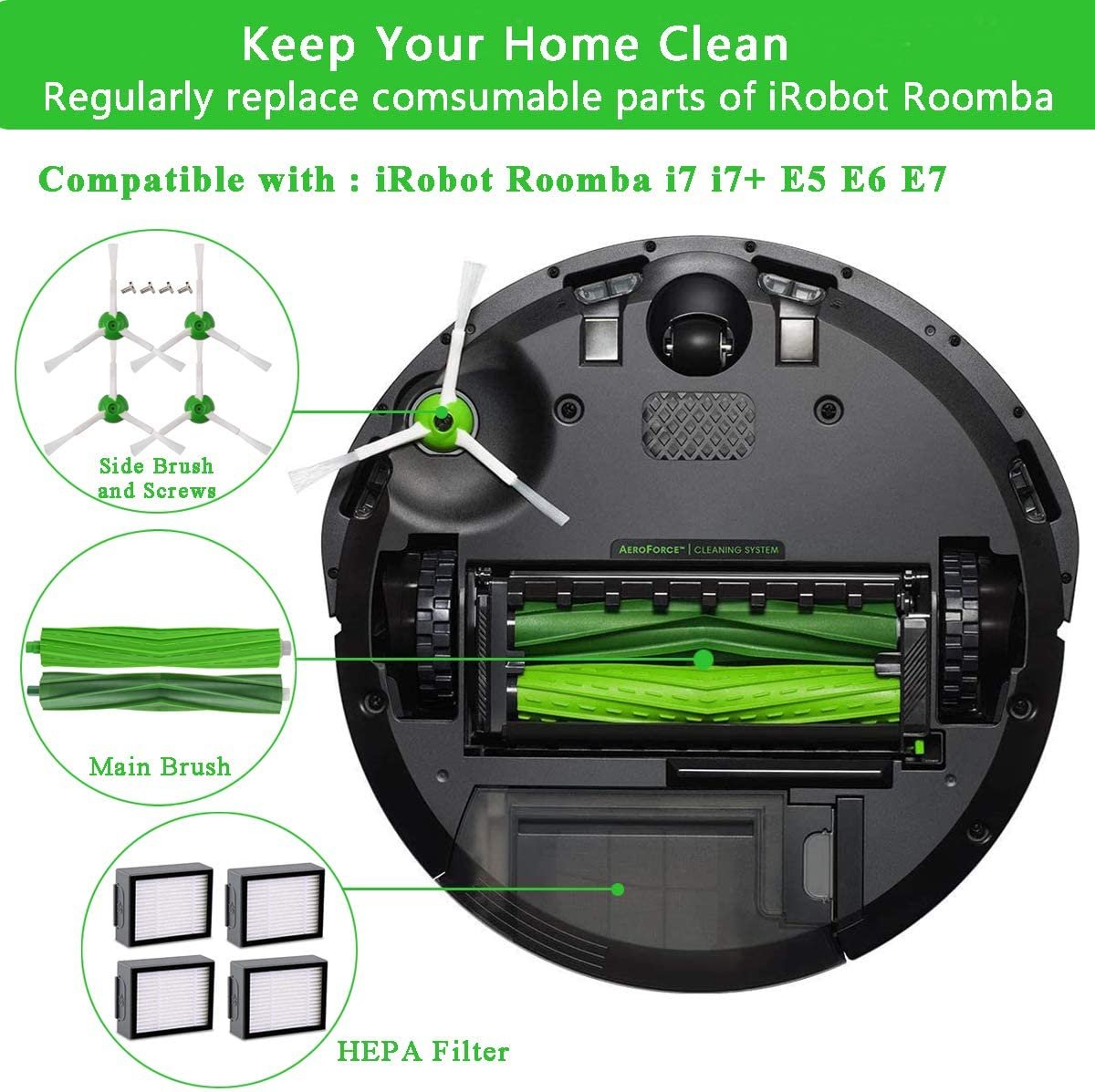 Aksesuāri un filtri priekš IROBOT ROOMBA.