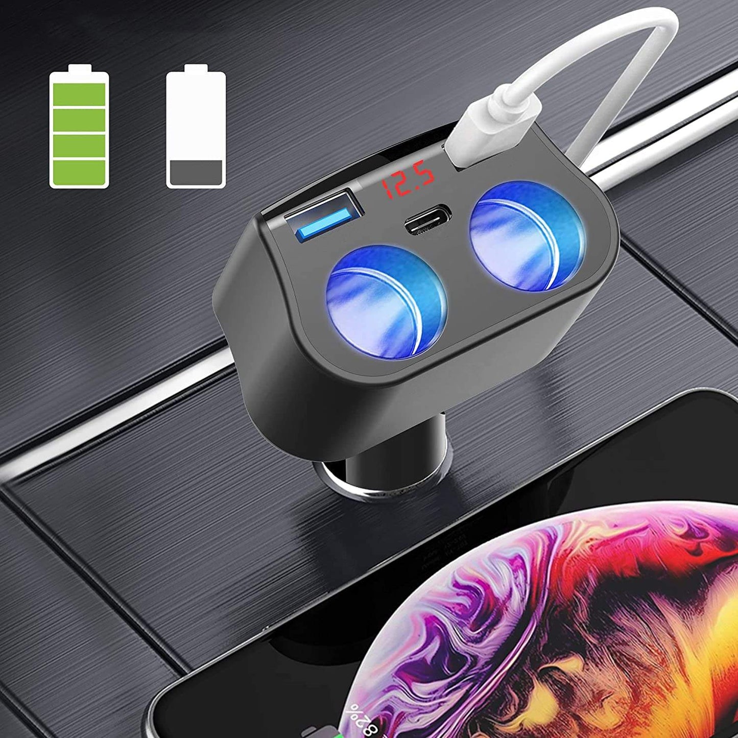 Auto piepīpētāja ligzdas sadalītājs – 2 porti