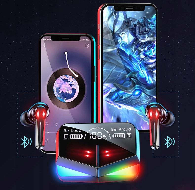 Bezvadu austiņas RGB Bluetooth ar powerbank funkciju