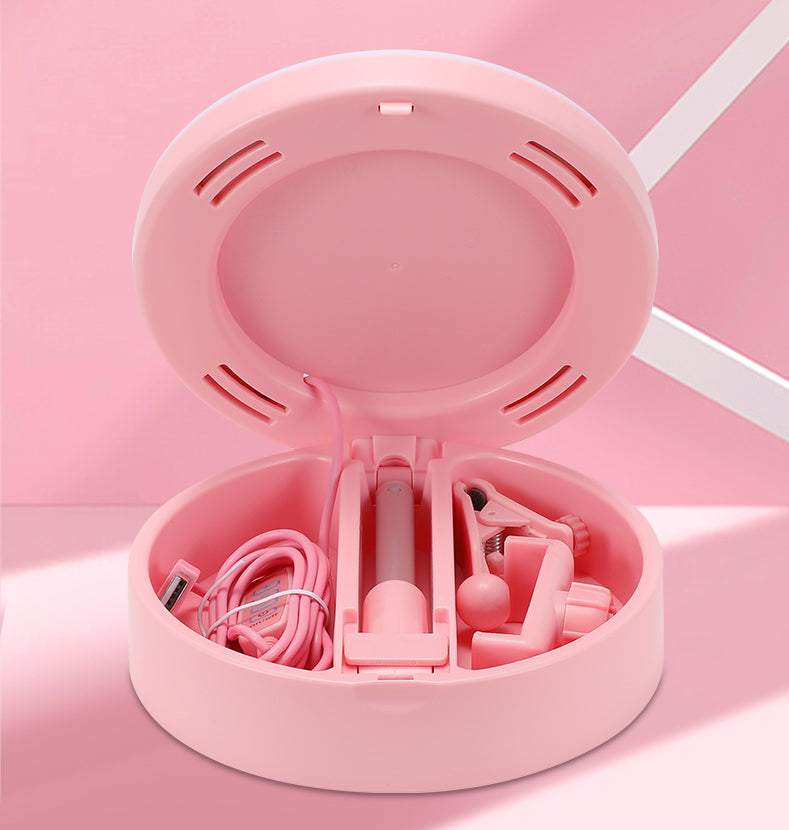 Spogulis gredzenveida lampa ar telefona turētāju