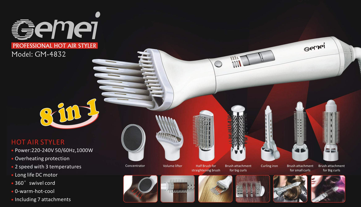 Matu veidošanas komplekts 8in1 matu fēns, lokotājs, žāvētājs, lokšķēres