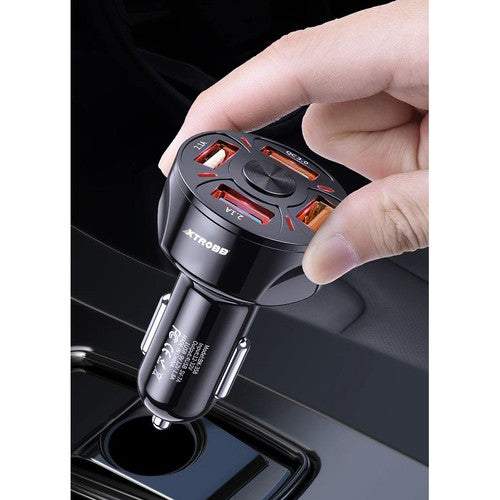 Auto lādētājs 4X USB + 19907 kabelis