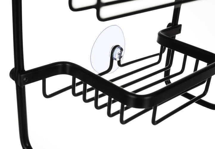 Pie sienas piekarināms dušas plaukts - melns