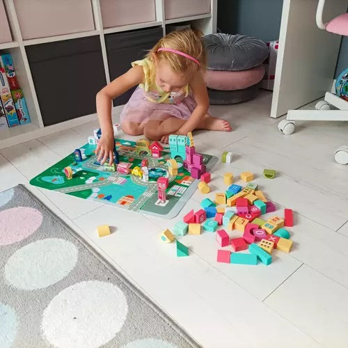 Koka bloku komplekts – Pilsēta 100 gab