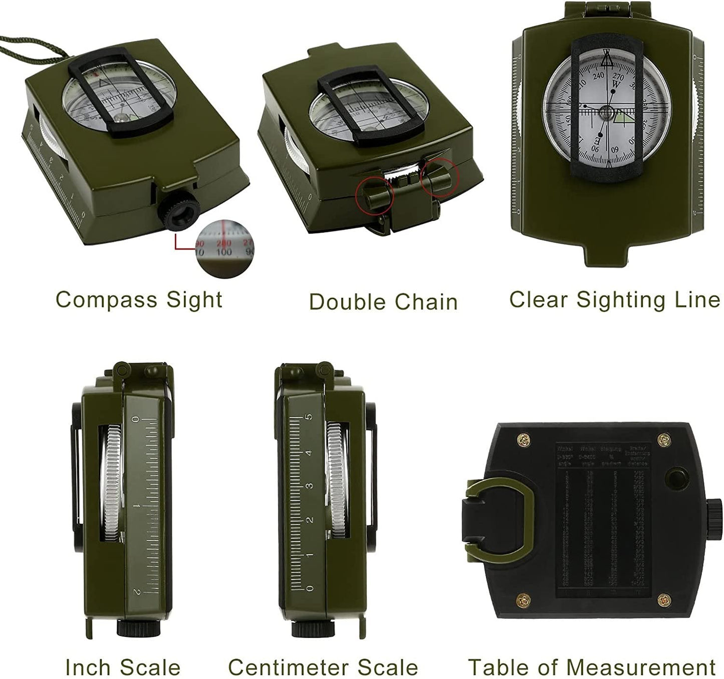 Metālisks kompass ar vāku un maciņu