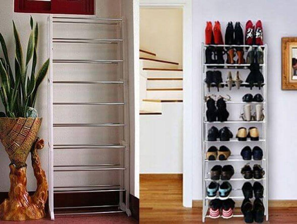 Apavu plaukts, organizators, 30 apavu pāriem metāla, viegli saliekams