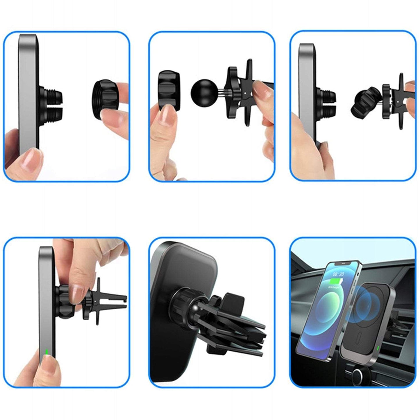 Automašīnas telefonu lādētājs bezvadu