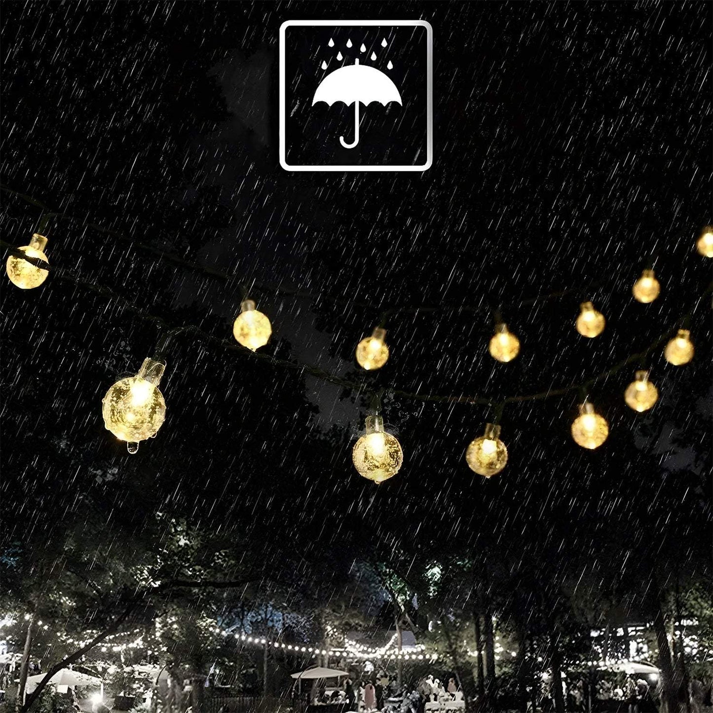 LED lampiņu virtene ar saules paneli - 10m