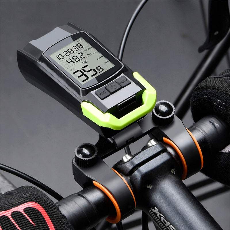 Velosipēda dators ar lukturi + aizmugurējais lukturis