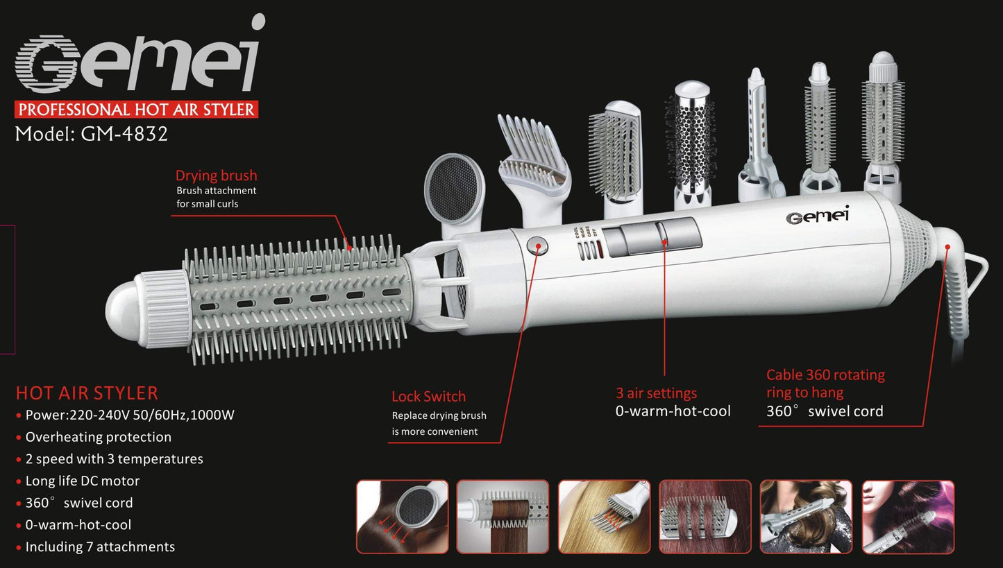 Matu veidošanas komplekts 8in1 matu fēns, lokotājs, žāvētājs, lokšķēres