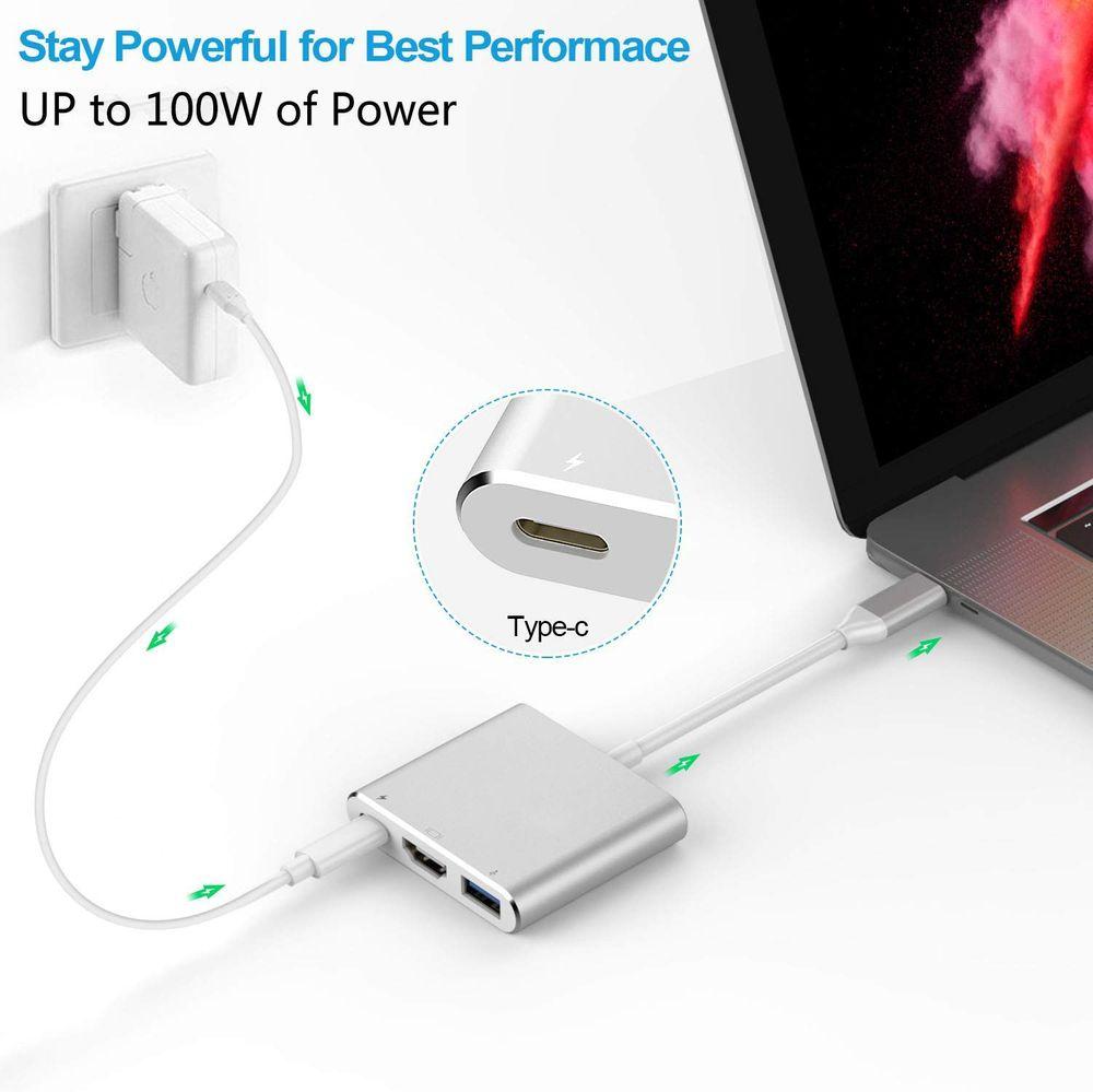 Adapteris,sadalītājs USB Type-C (USB 3.0, HDMI, Type-C)