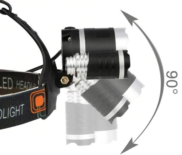 Spēcīgs 3 X LED T6 CREE galvas lukturis