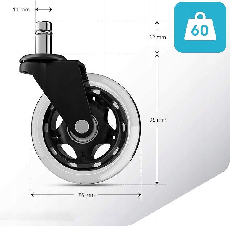 Gumijas riteņi krēslam 5 gabali