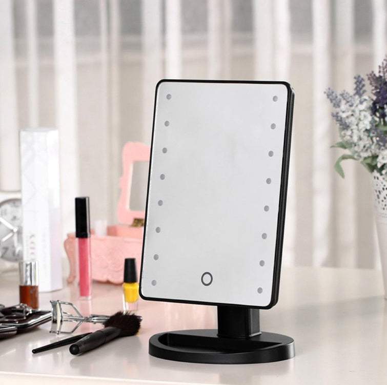 Taisnstūra grozāms makeup spogulis ar 16 LED