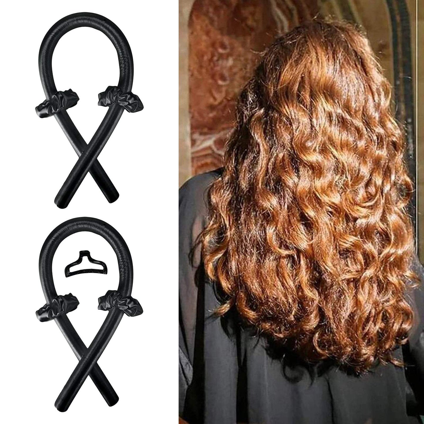 Zīda matu lokotājs ar matu gumijām