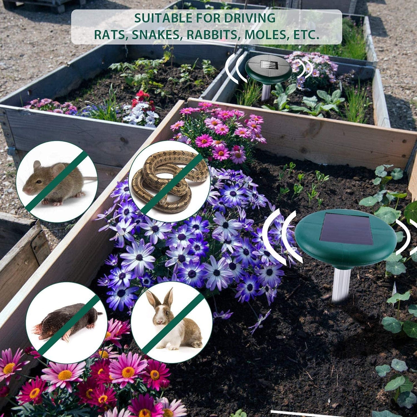 Dzīvnieku atbaidītājs ar saules paneli