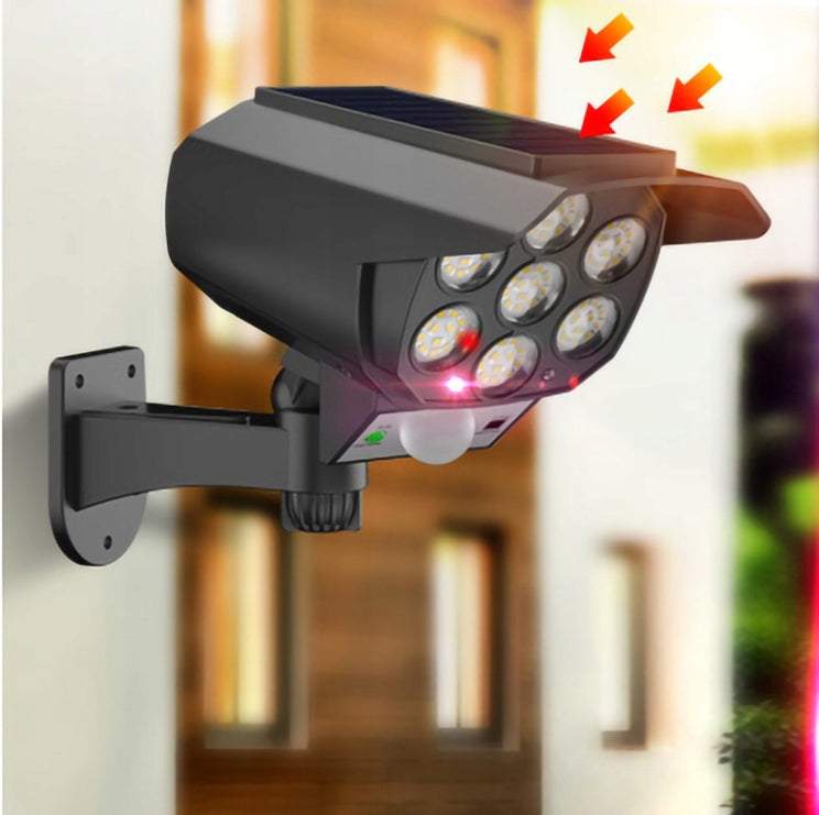 Āra lampa, viltus kamera ar saules paneli un tālvadības pulti