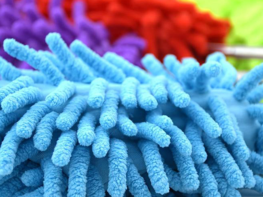 Teleskopiska, gara, salokāma mikrošķiedras netīrumu slota