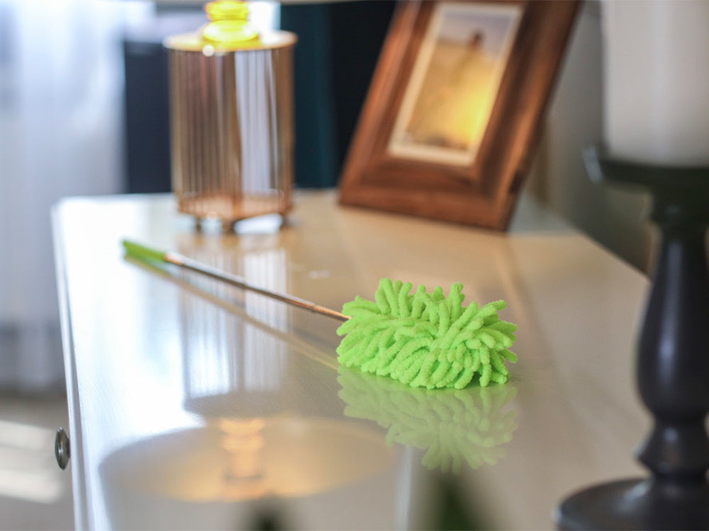 Teleskopiska, gara, salokāma mikrošķiedras netīrumu slota