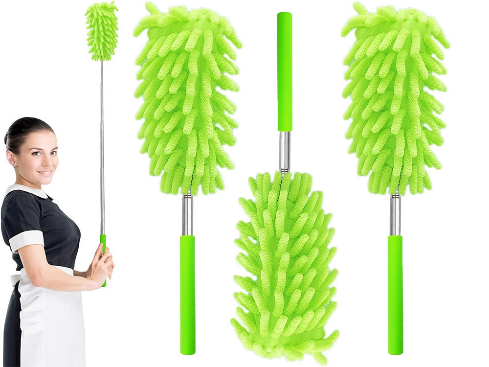 Teleskopiska, gara, salokāma mikrošķiedras netīrumu slota