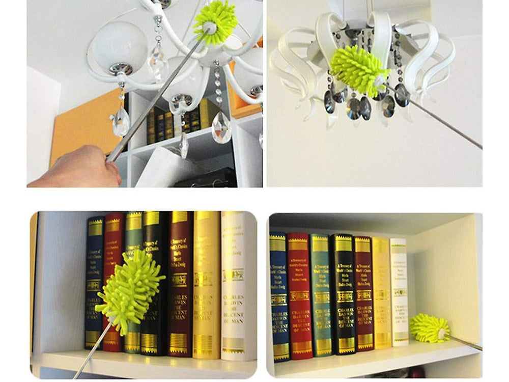 Teleskopiska, gara, salokāma mikrošķiedras netīrumu slota