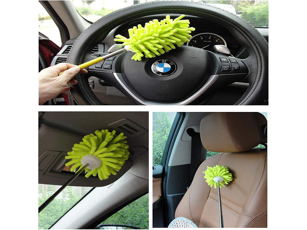 Teleskopiska, gara, salokāma mikrošķiedras netīrumu slota