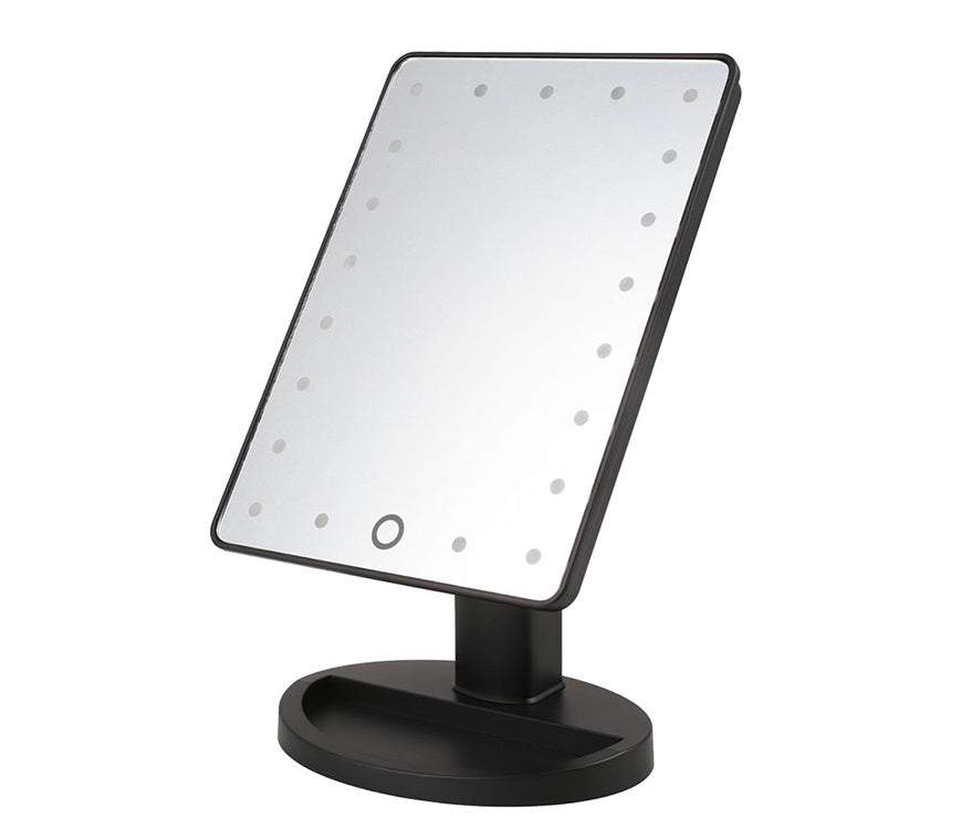 Taisnstūra grozāms makeup spogulis ar 16 LED