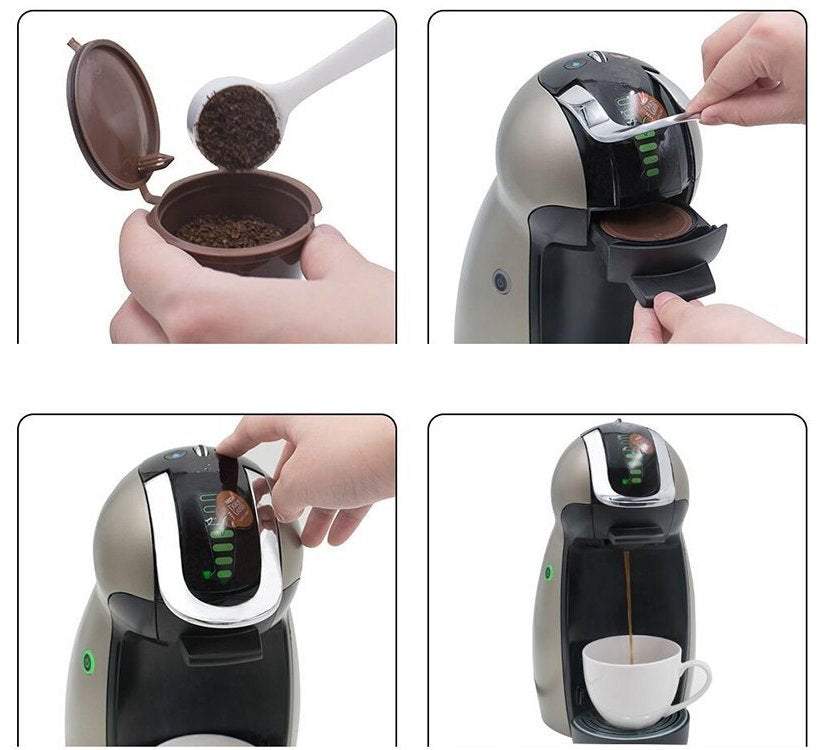 Atkārtoti lietojamās kapsulas priekš Dolce Gusto kafijas automāta, 5 gabali