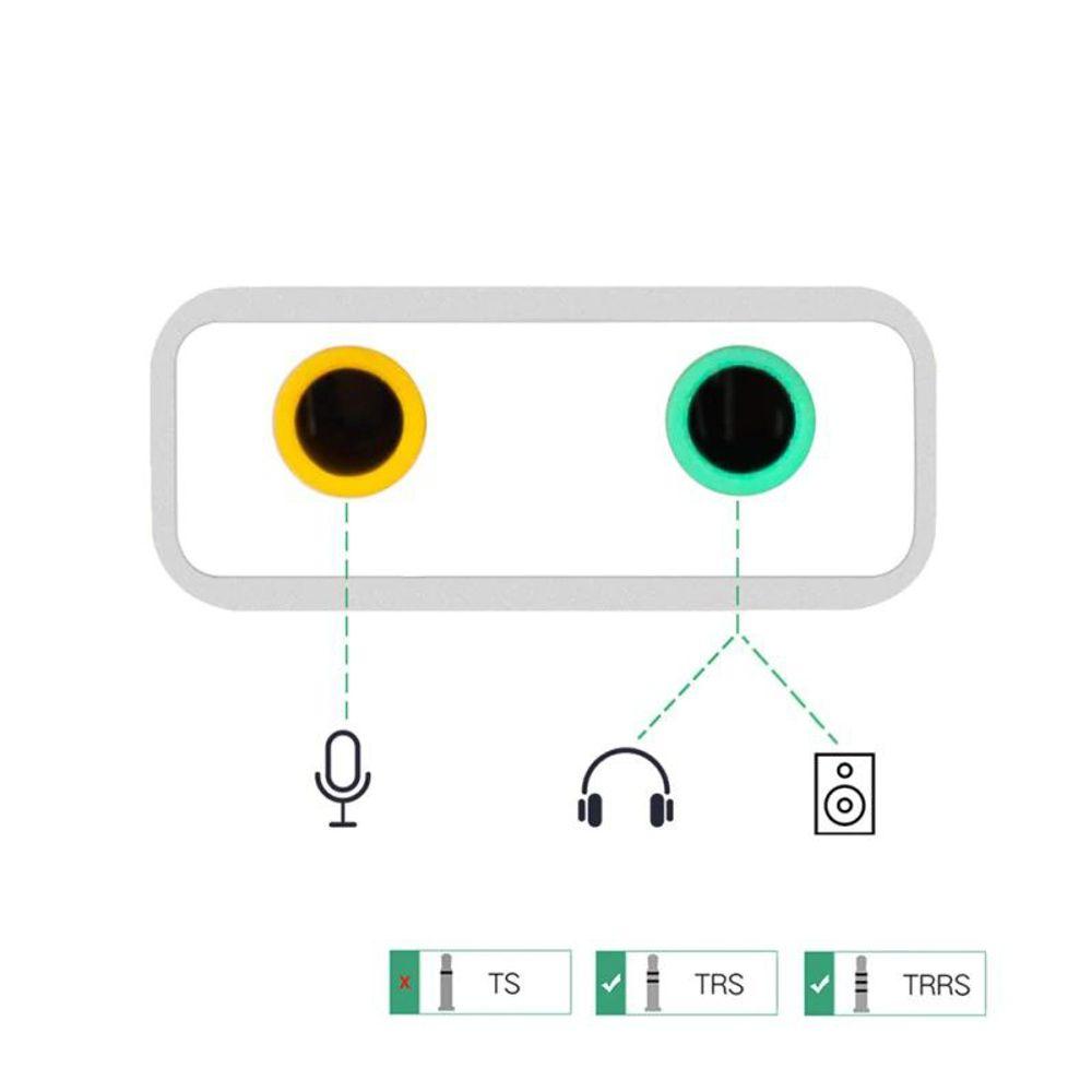 Pārveidotājs austiņām ar mikrofonu USB uz 2x 3,5mm